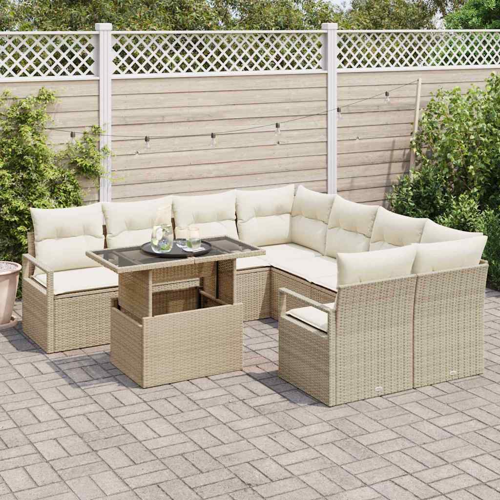 Tuin Sofa Set Met Opslag 9 Pcs Poly Riet