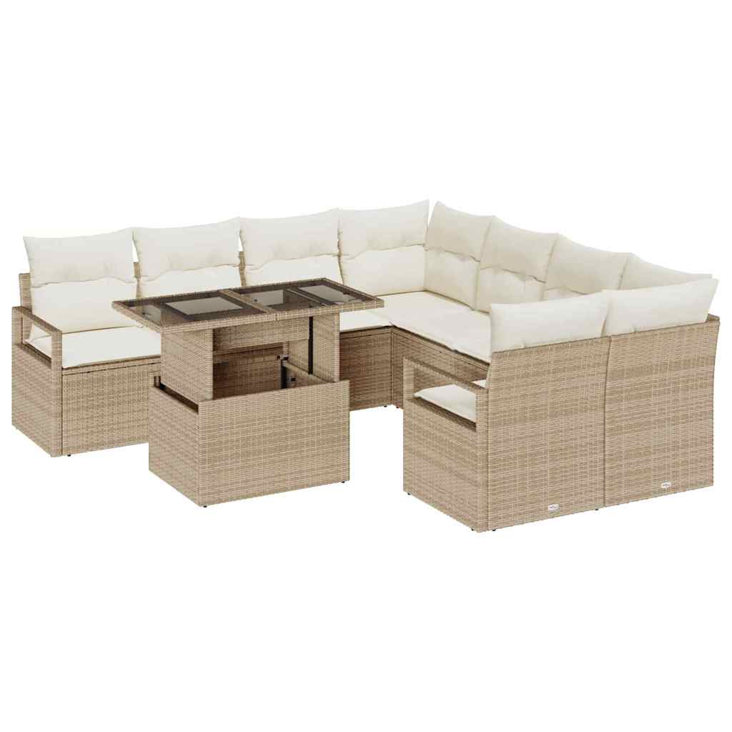 Tuin Sofa Set Met Opslag 9 Pcs Poly Riet