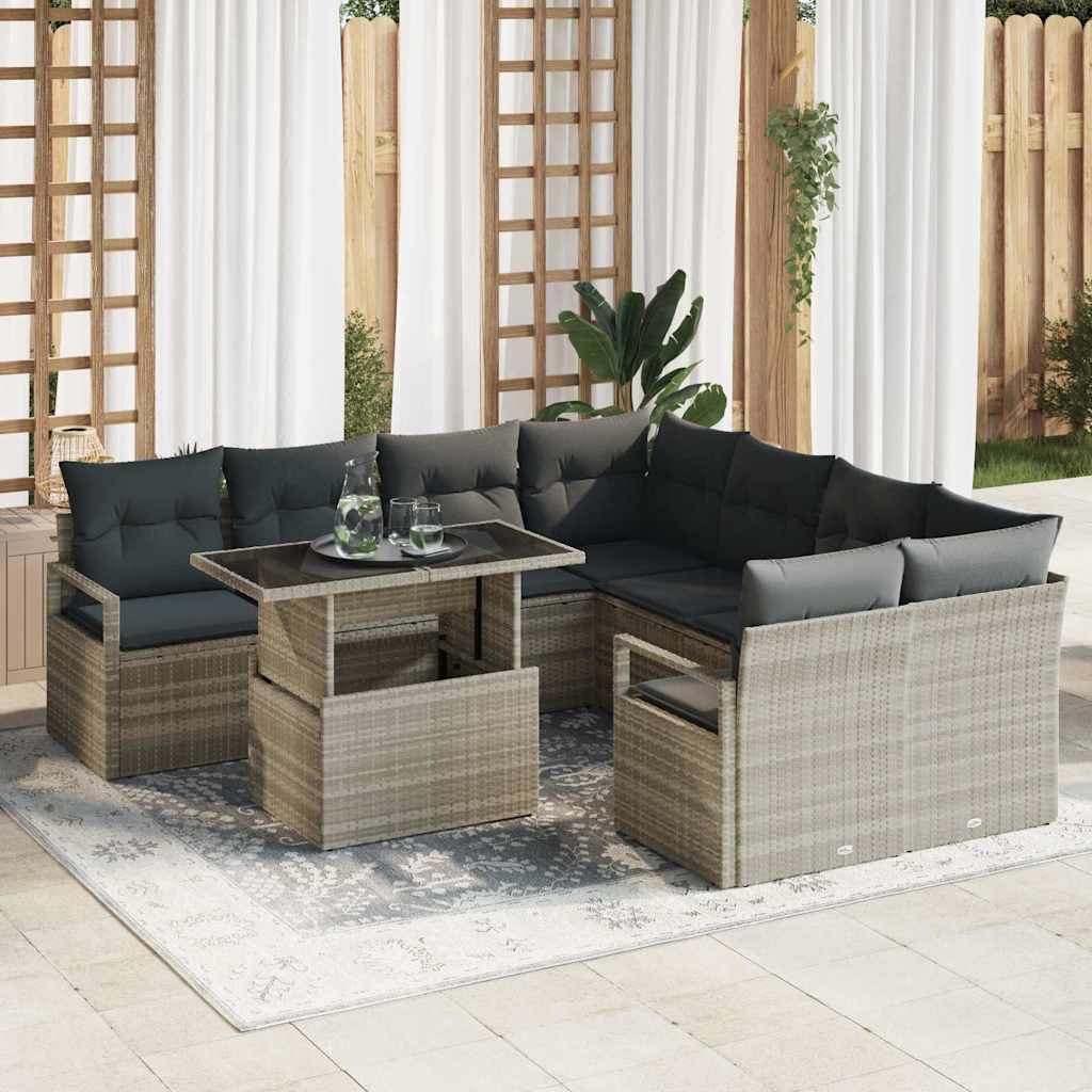 Tuin Sofa Set Met Opslag 9 Pcs Poly Riet