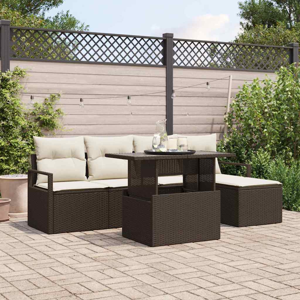 Tuin Sofa Set Met Opslag 6 Pcs Poly Riet