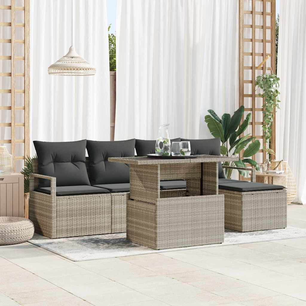 Tuin Sofa Set Met Opslag 6 Pcs Poly Riet