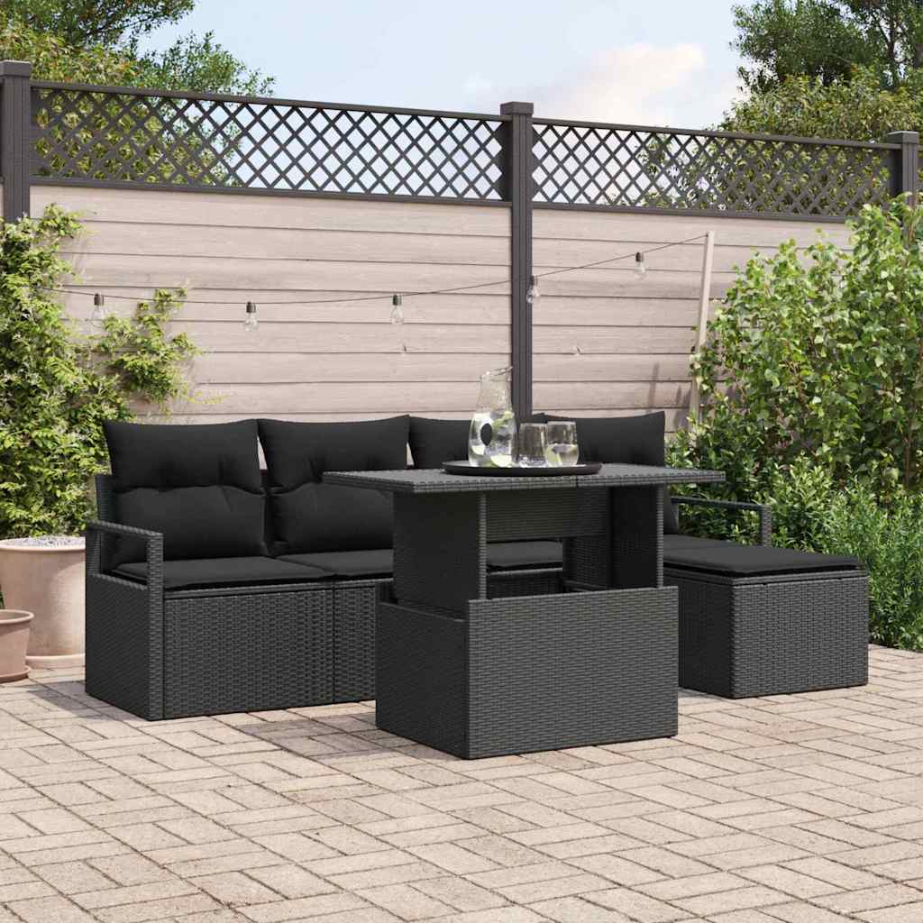 Tuin Sofa Set Met Opslag 6 Pcs Poly Riet