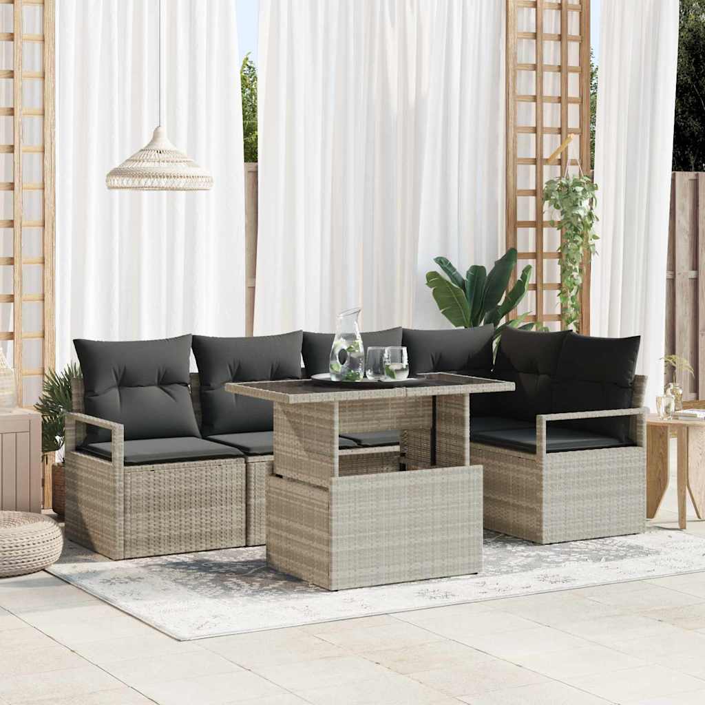 Tuin Sofa Set Met Opslag 6 Pcs Poly Riet