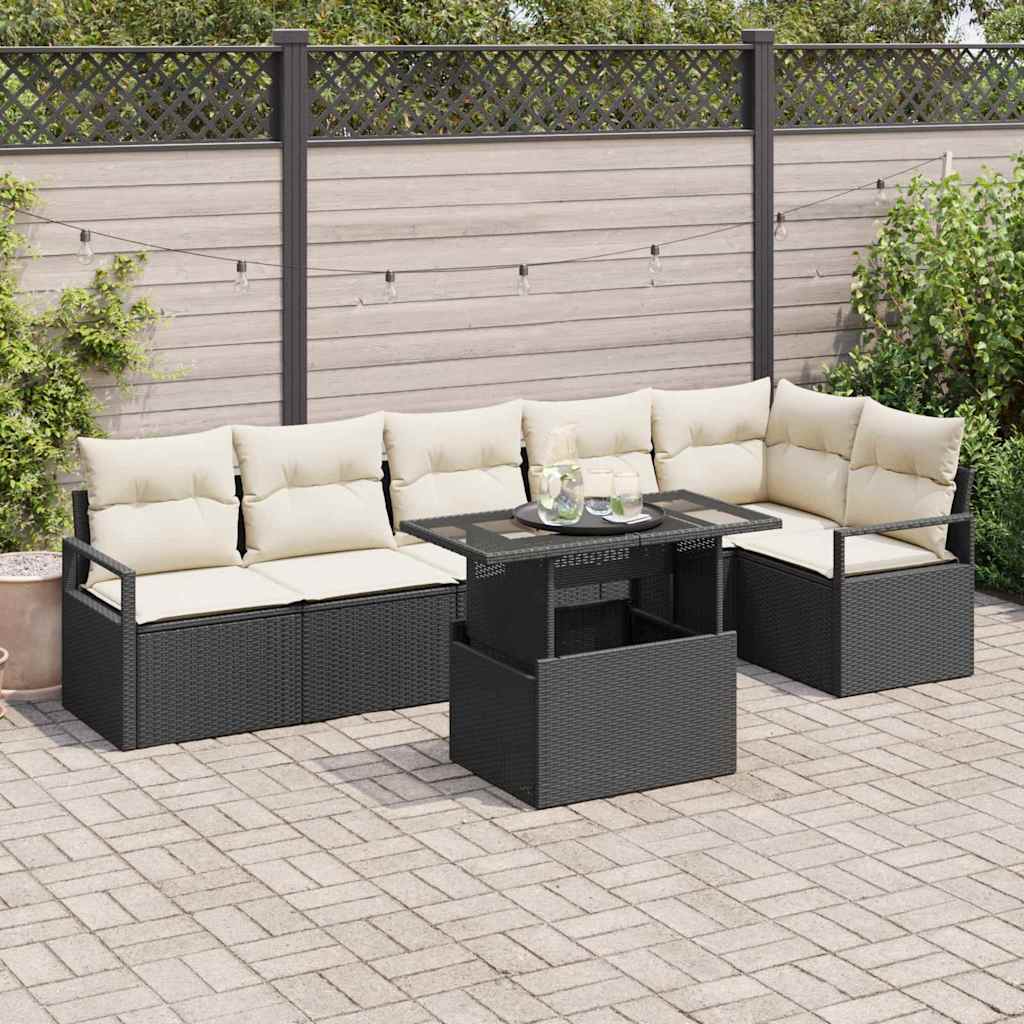 Tuin Sofa Set Met Opslag 7 Pcs Poly Riet