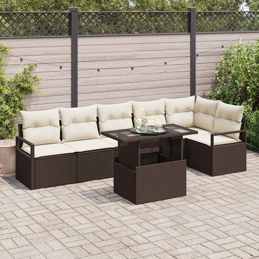 Tuin Sofa Set Met Opslag 7 Pcs Poly Riet
