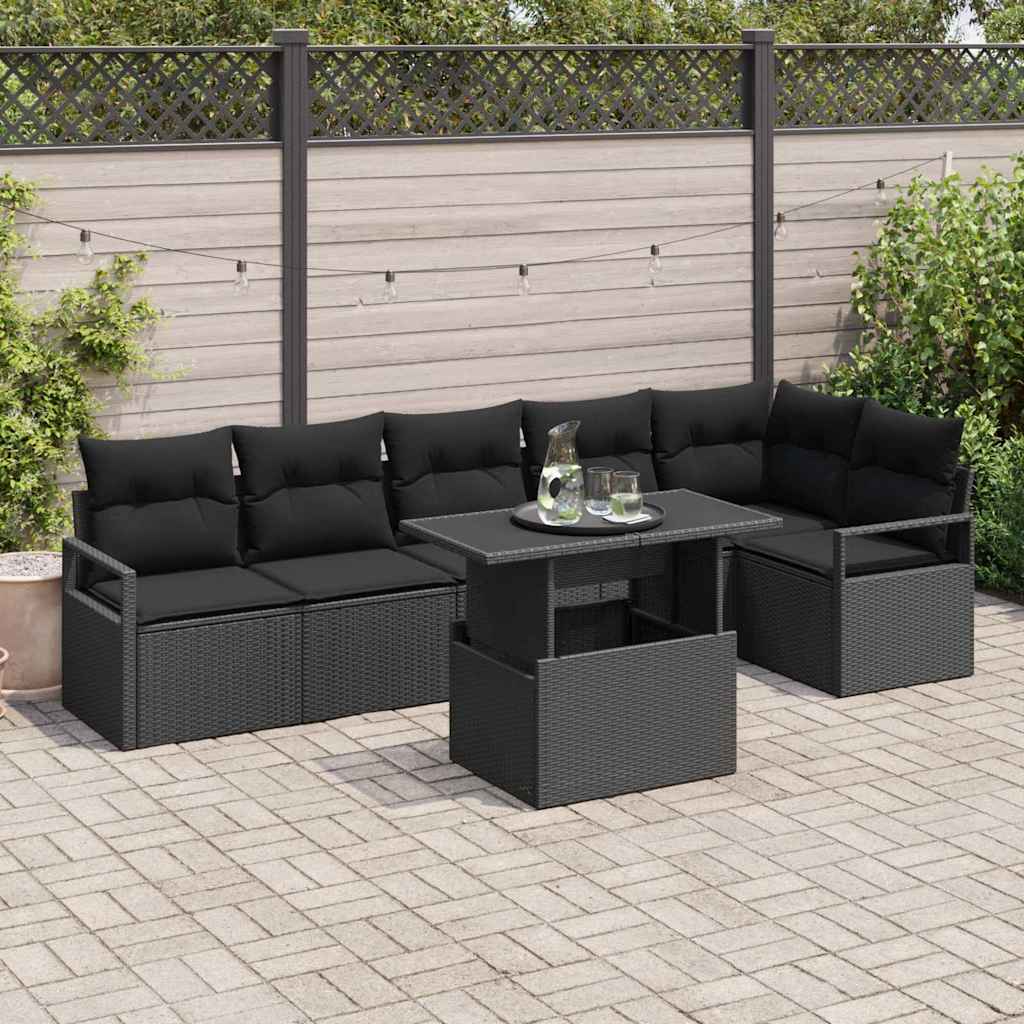 Tuin Sofa Set Met Opslag 7 Pcs Poly Riet