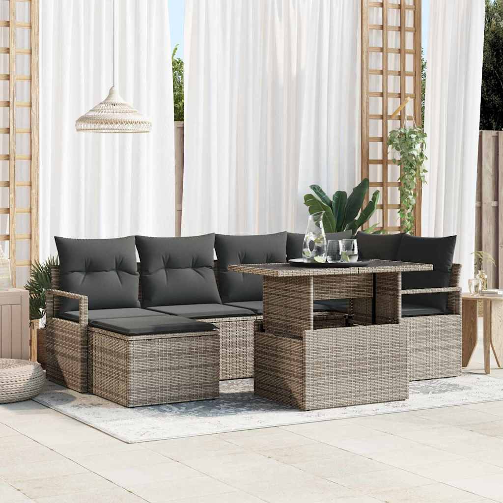 Tuin Sofa Set Met Opslag 7 Pcs Poly Riet