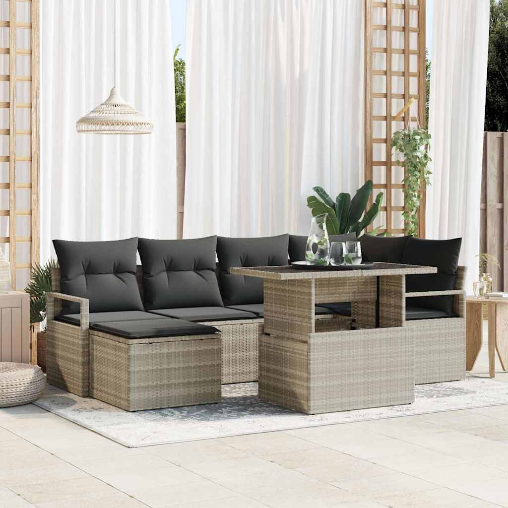 Tuin Sofa Set Met Opslag 7 Pcs Poly Riet