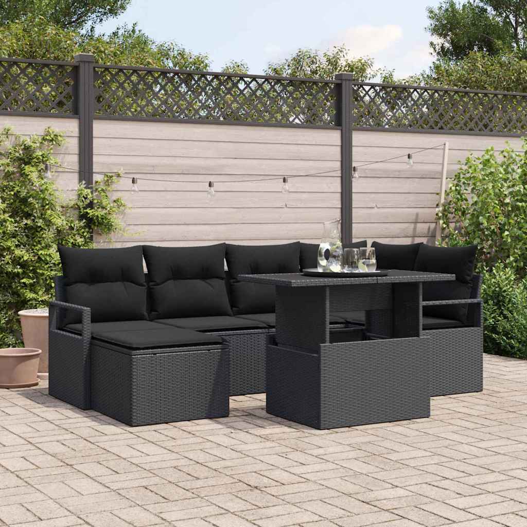 Tuin Sofa Set Met Opslag 7 Pcs Poly Riet