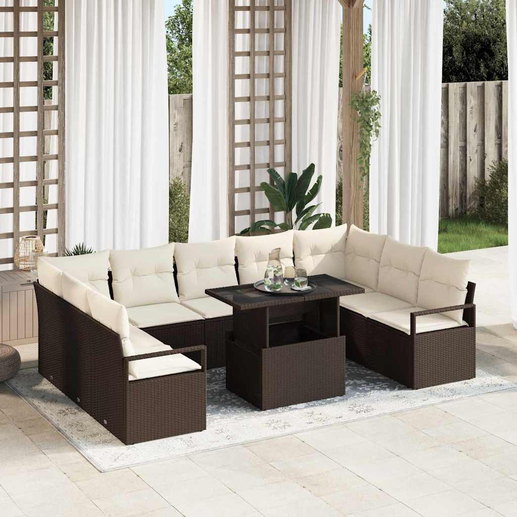 Tuin Sofa Set Met Opslag 10 Pcs Poly Riet
