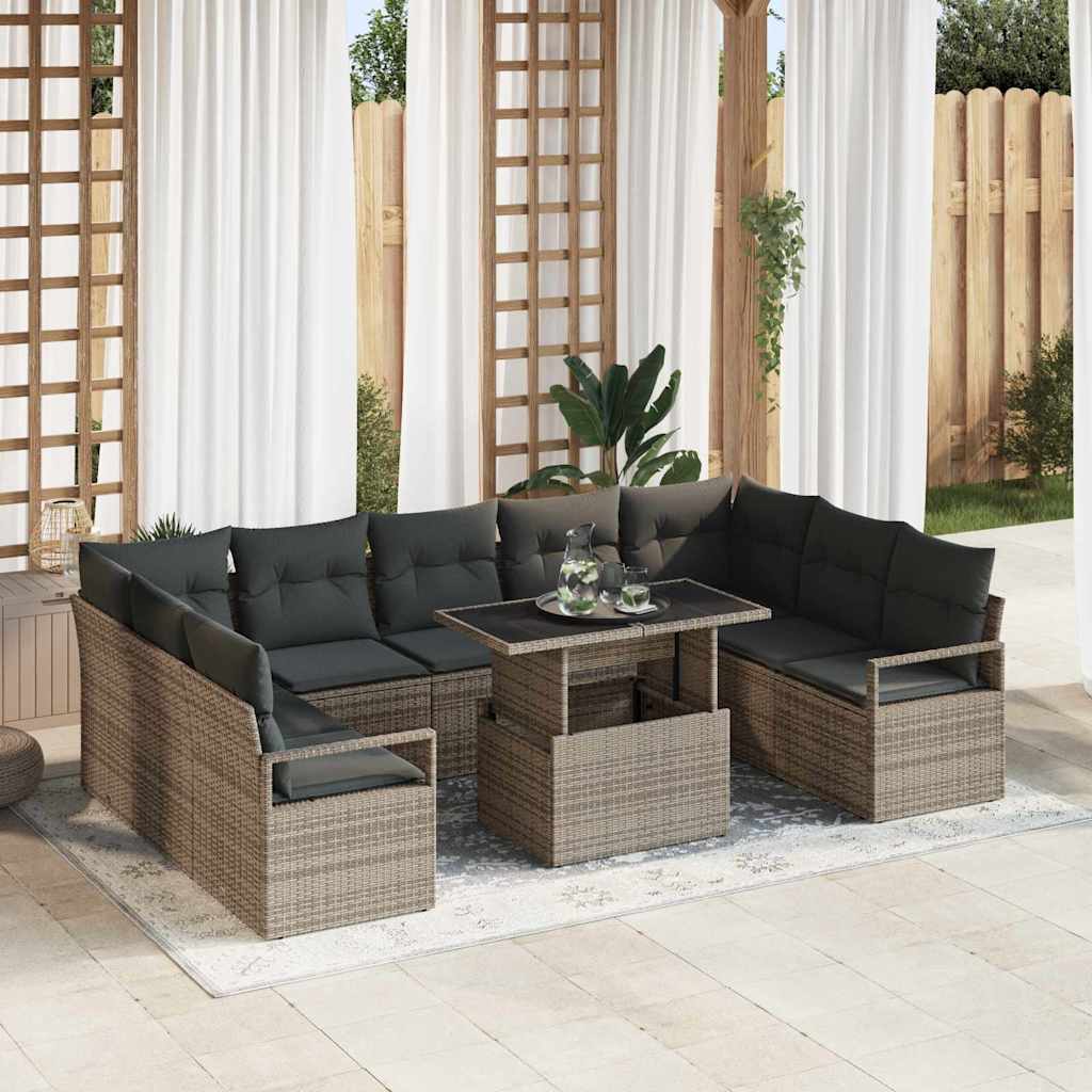 Tuin Sofa Set Met Opslag 10 Pcs Poly Riet