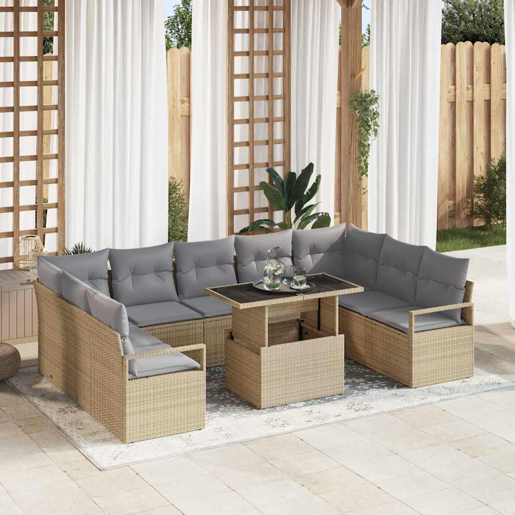 Tuin Sofa Set Met Opslag 10 Pcs Poly Riet