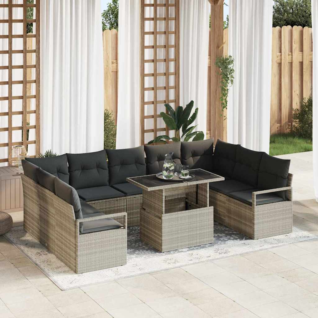 Tuin Sofa Set Met Opslag 10 Pcs Poly Riet