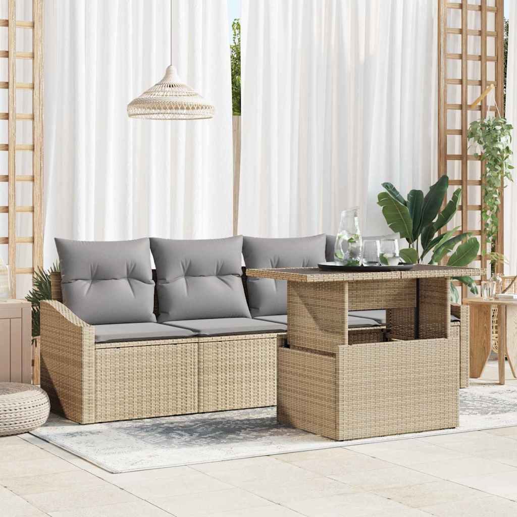 Tuin Sofa Set Met Opslag 5 Pcs Poly Riet