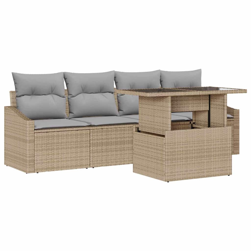 Tuin Sofa Set Met Opslag 5 Pcs Poly Riet