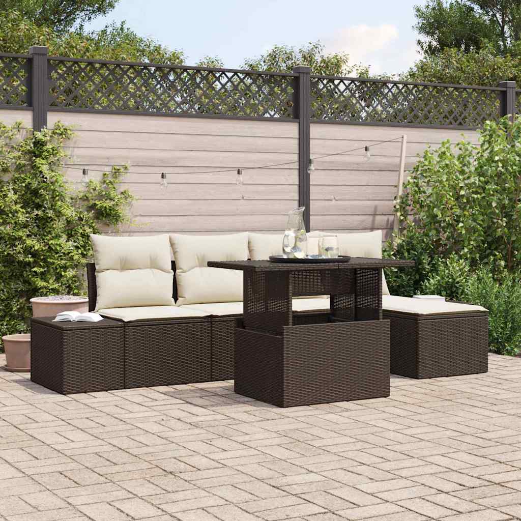 Tuin Sofa Set Met Opslag 6 Pcs Poly Riet