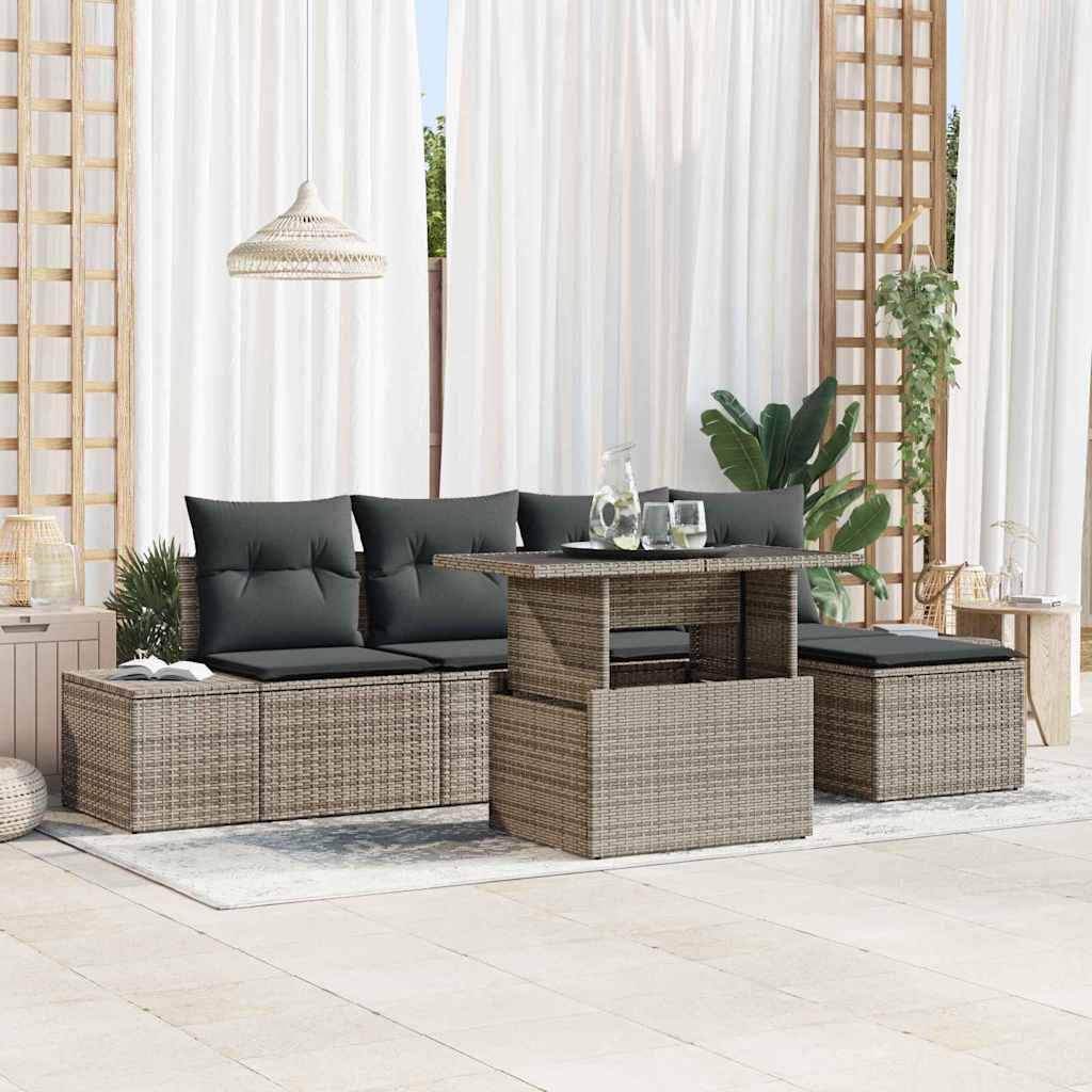 Tuin Sofa Set Met Opslag 6 Pcs Poly Riet