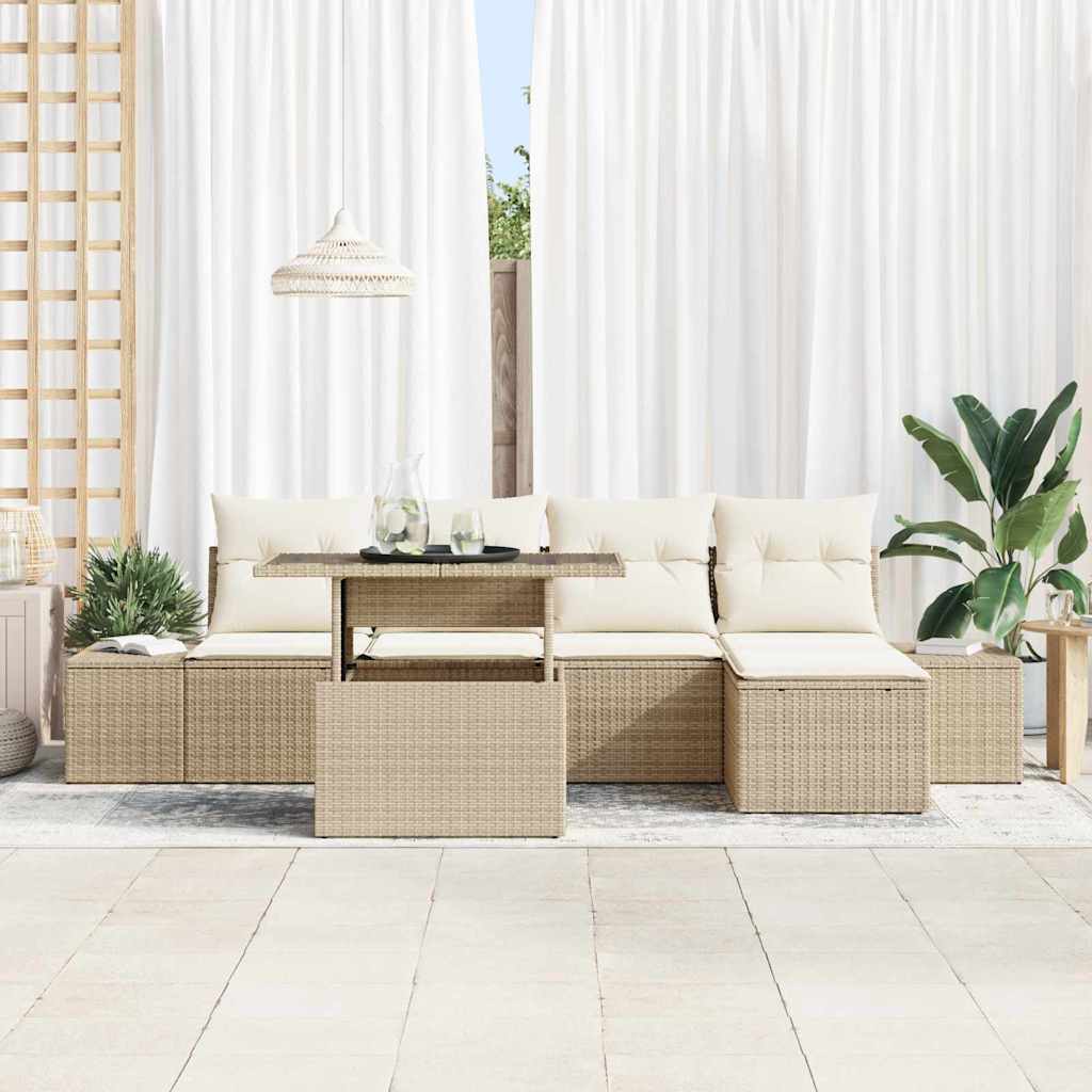 Tuin Sofa Set Met Opslag 6 Pcs Poly Riet