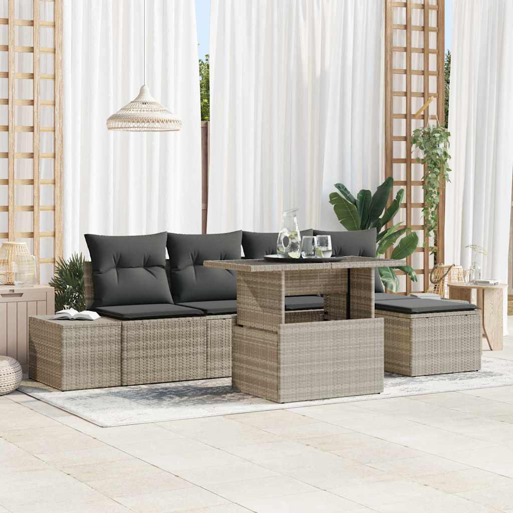 Tuin Sofa Set Met Opslag 6 Pcs Poly Riet
