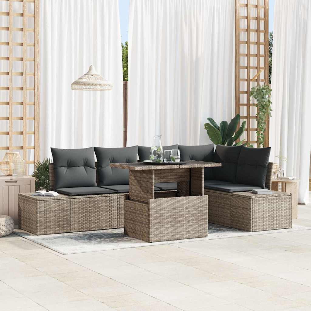 Tuin Sofa Set Met Opslag 6 Pcs Poly Riet