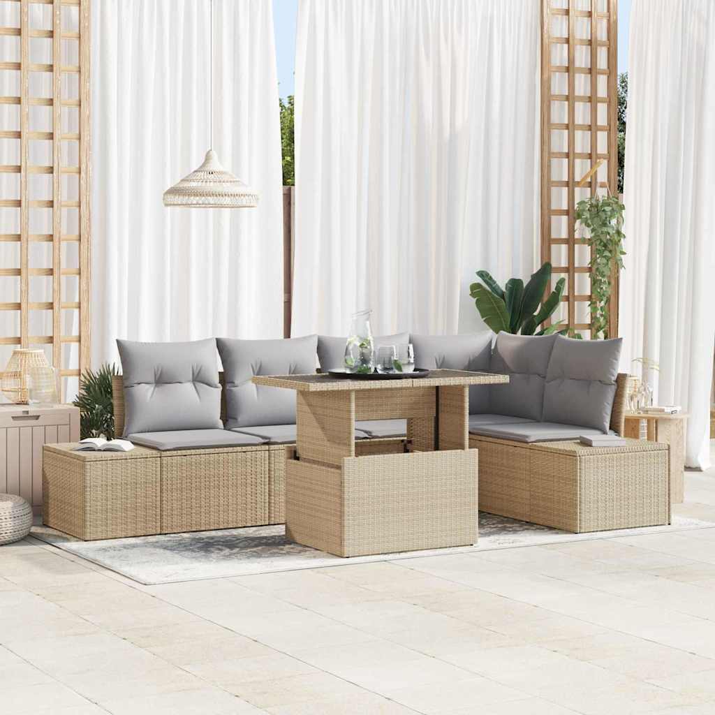 Tuin Sofa Set Met Opslag 6 Pcs Poly Riet
