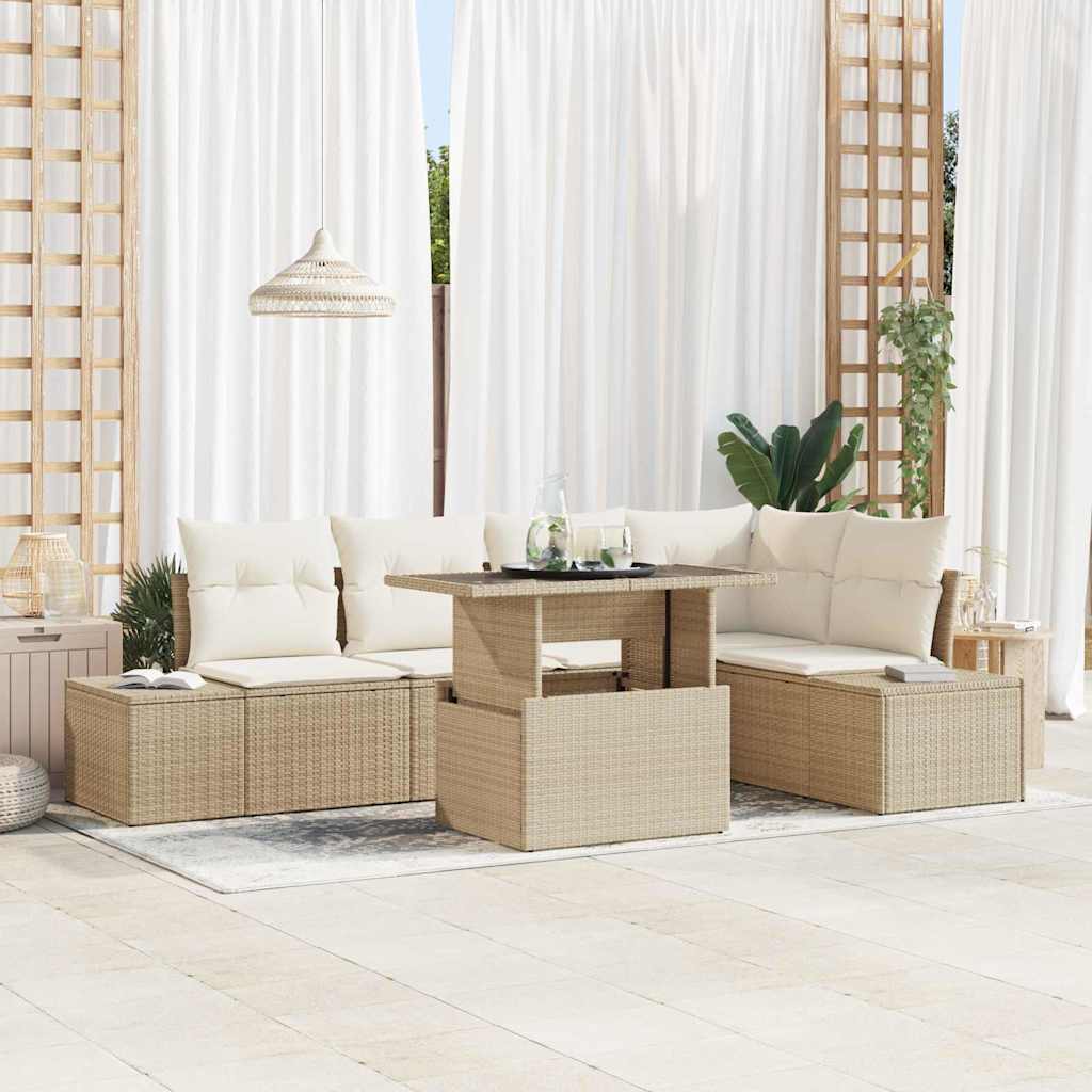 Tuin Sofa Set Met Opslag 6 Pcs Poly Riet