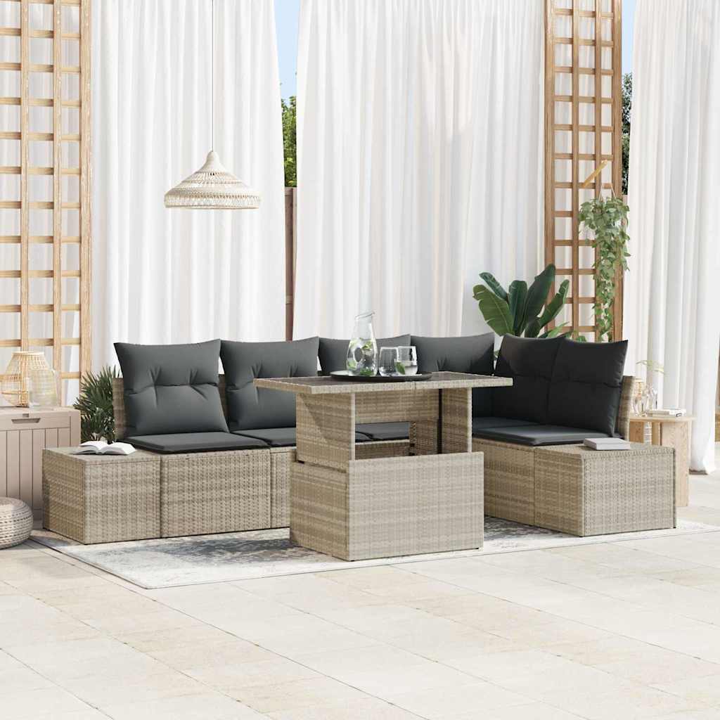 Tuin Sofa Set Met Opslag 6 Pcs Poly Riet