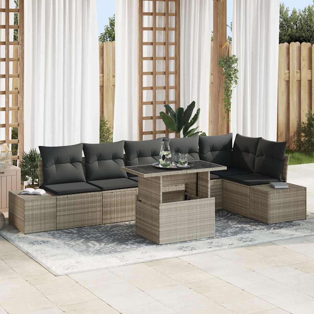 Tuin Sofa Set Met Opslag 7 Pcs Poly Riet