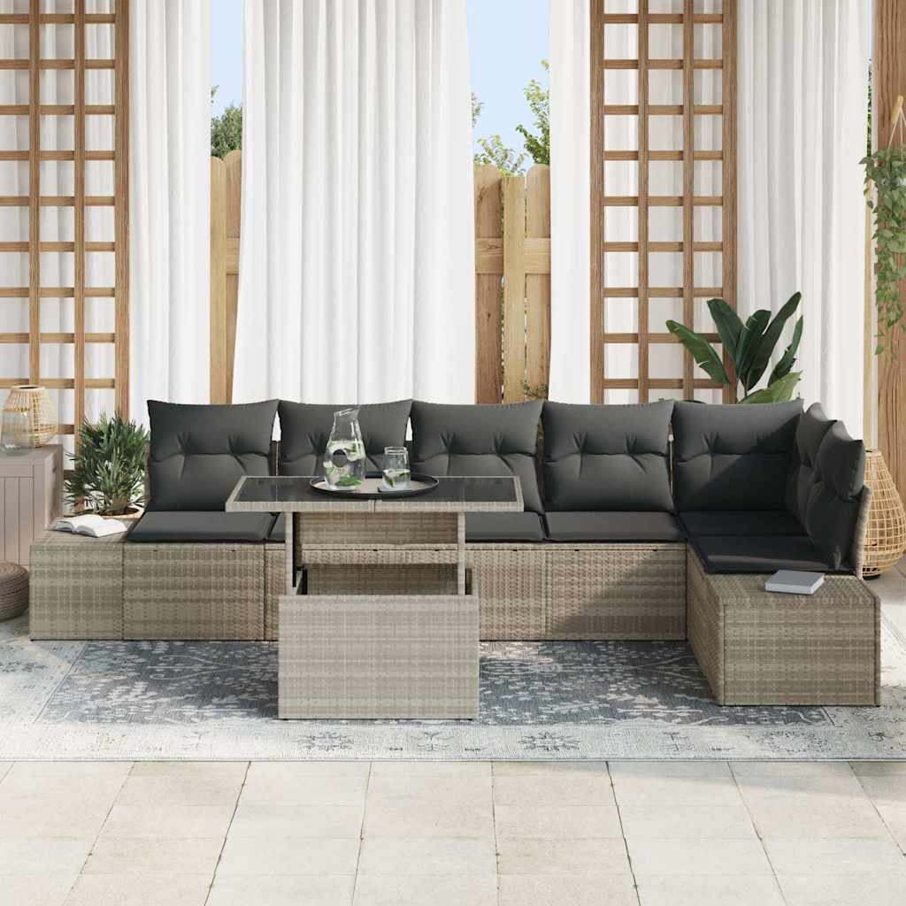 Tuin Sofa Set Met Opslag 7 Pcs Poly Riet