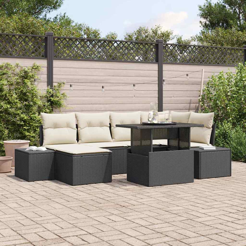 Tuin Sofa Set Met Opslag 7 Pcs Poly Riet