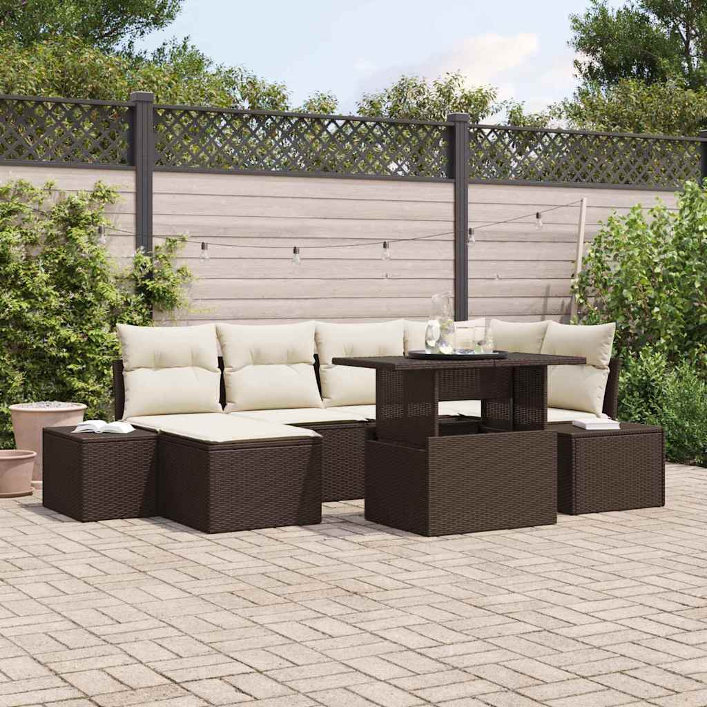 Tuin Sofa Set Met Opslag 7 Pcs Poly Riet
