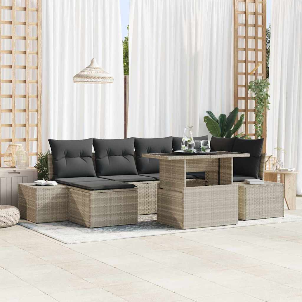 Tuin Sofa Set Met Opslag 7 Pcs Poly Riet