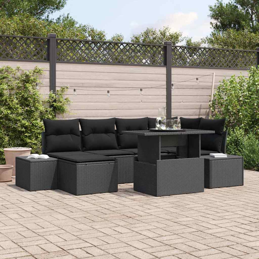 Tuin Sofa Set Met Opslag 7 Pcs Poly Riet