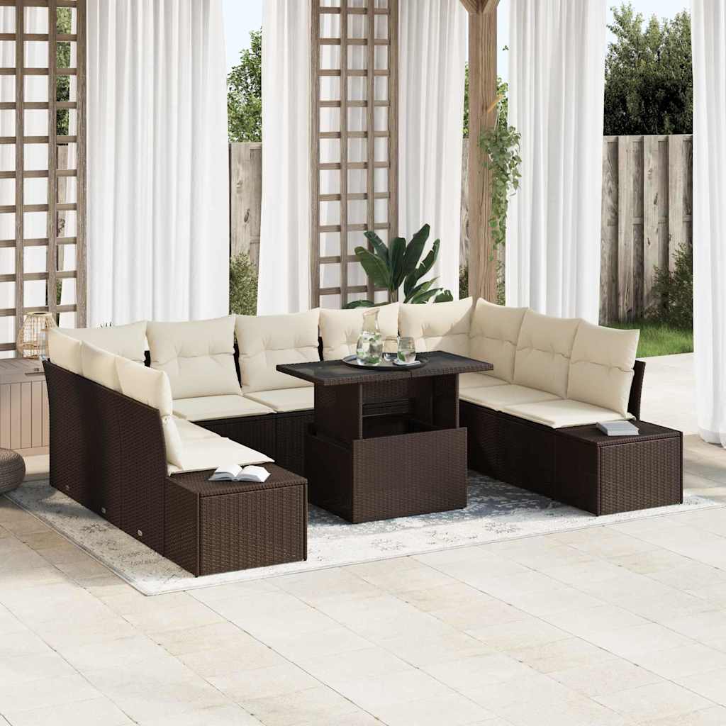 Tuin Sofa Set Met Opslag 10 Pcs Poly Riet