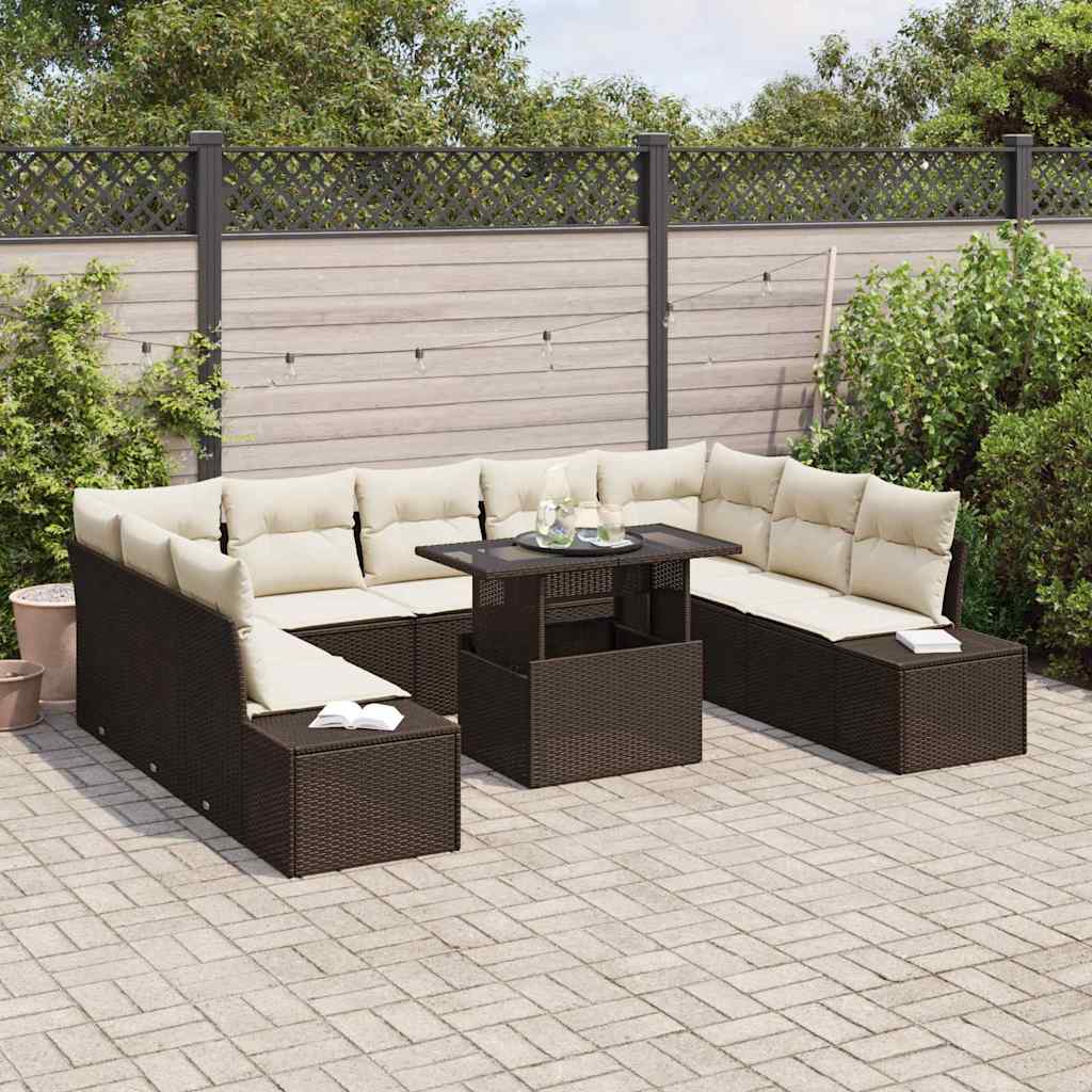 Tuin Sofa Set Met Opslag 10 Pcs Poly Riet
