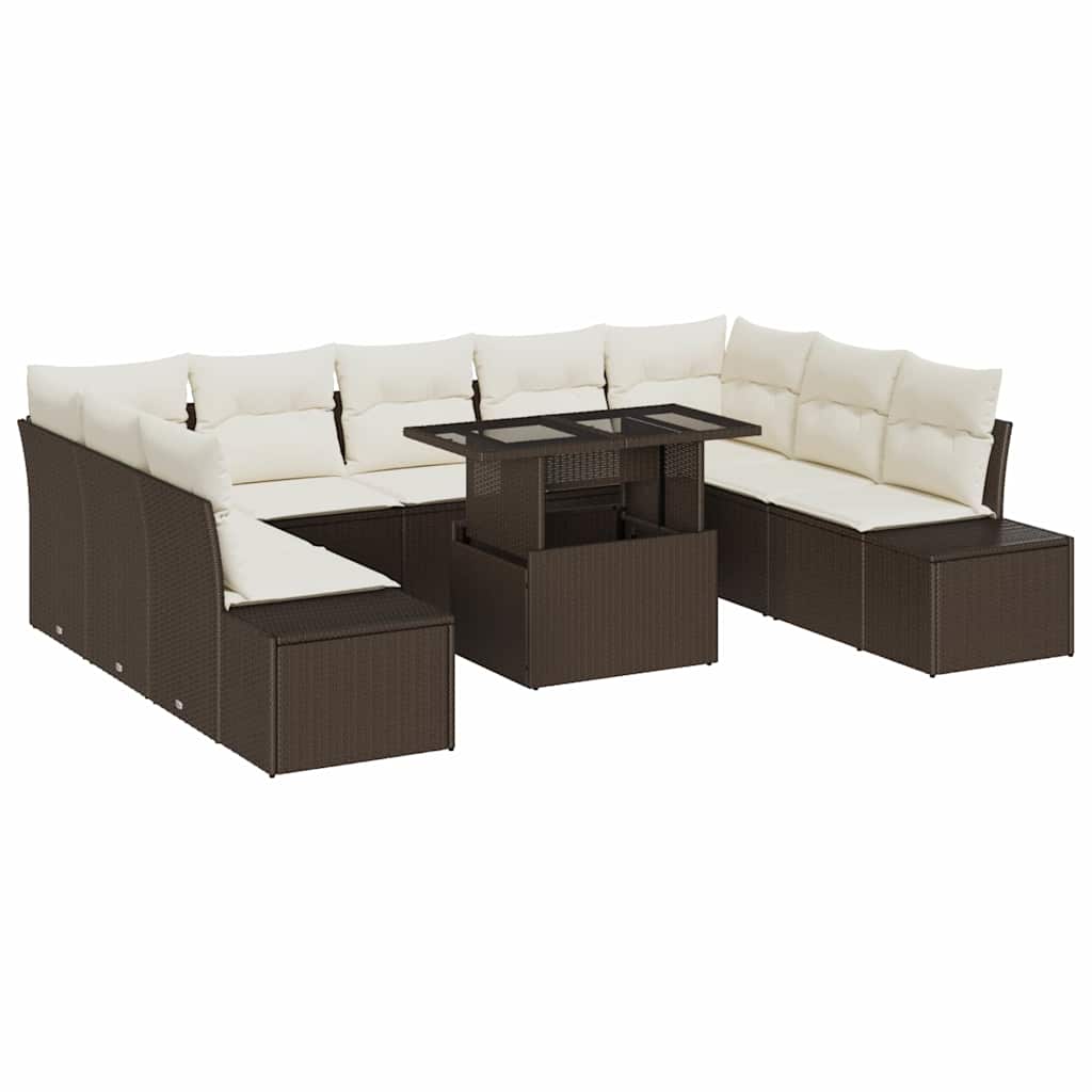 Tuin Sofa Set Met Opslag 10 Pcs Poly Riet