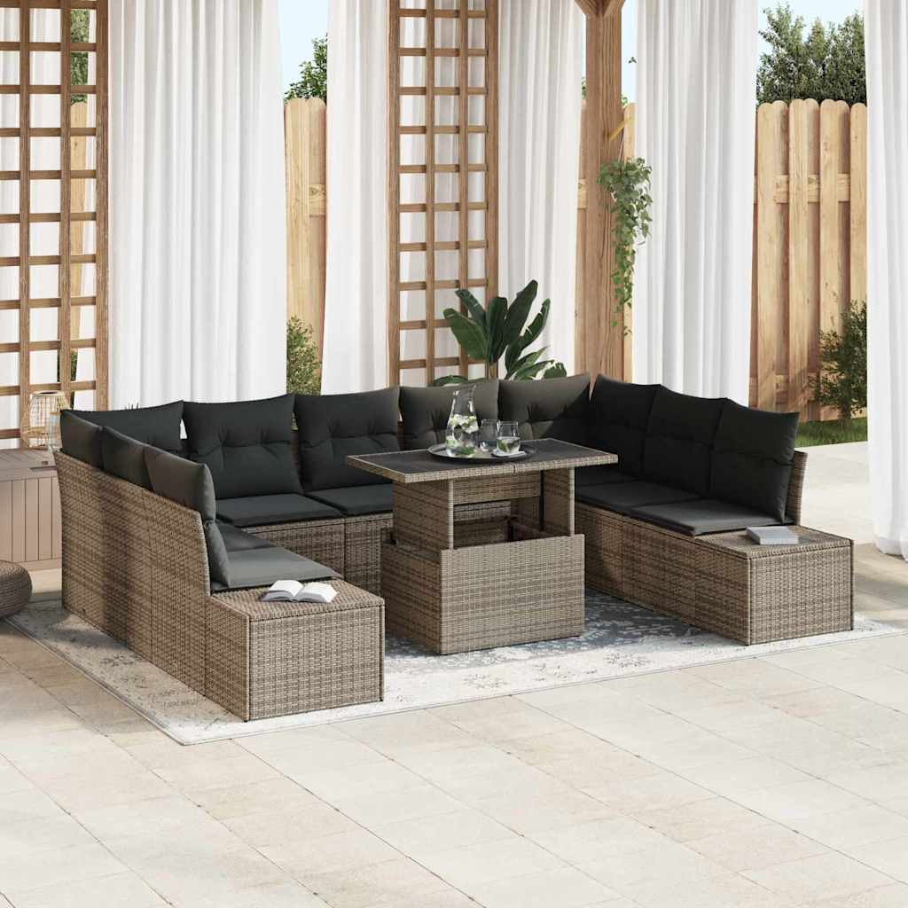 Tuin Sofa Set Met Opslag 10 Pcs Poly Riet