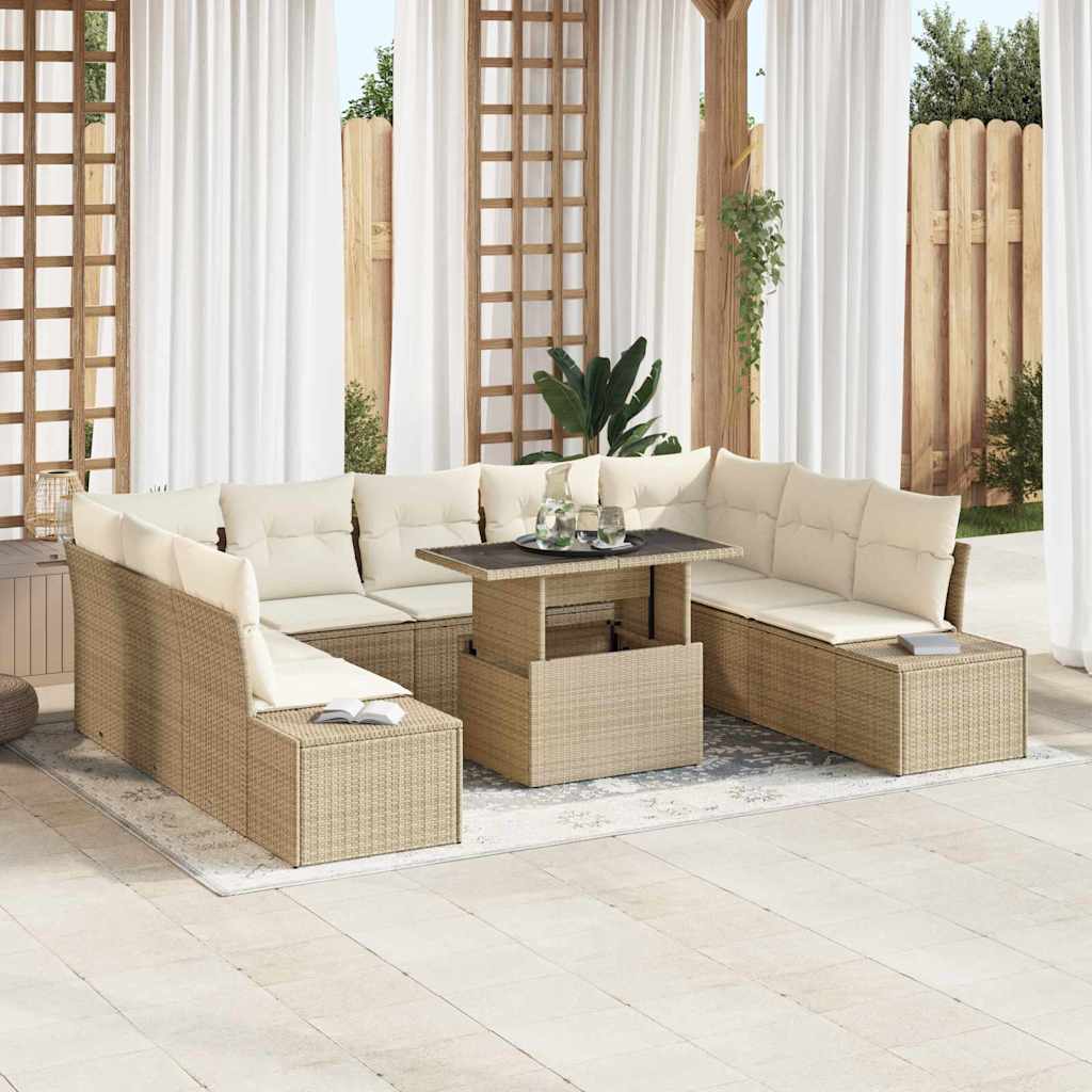 Tuin Sofa Set Met Opslag 10 Pcs Poly Riet