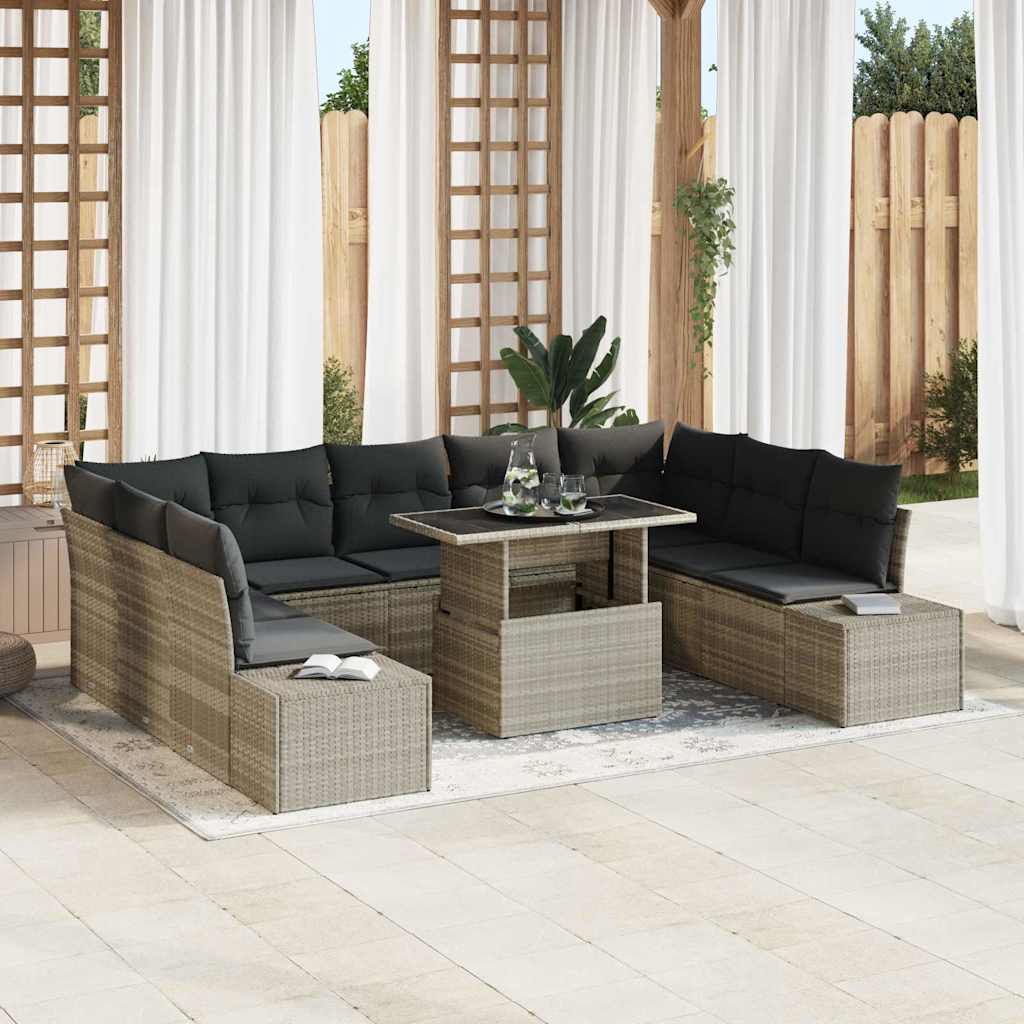 Tuin Sofa Set Met Opslag 10 Pcs Poly Riet