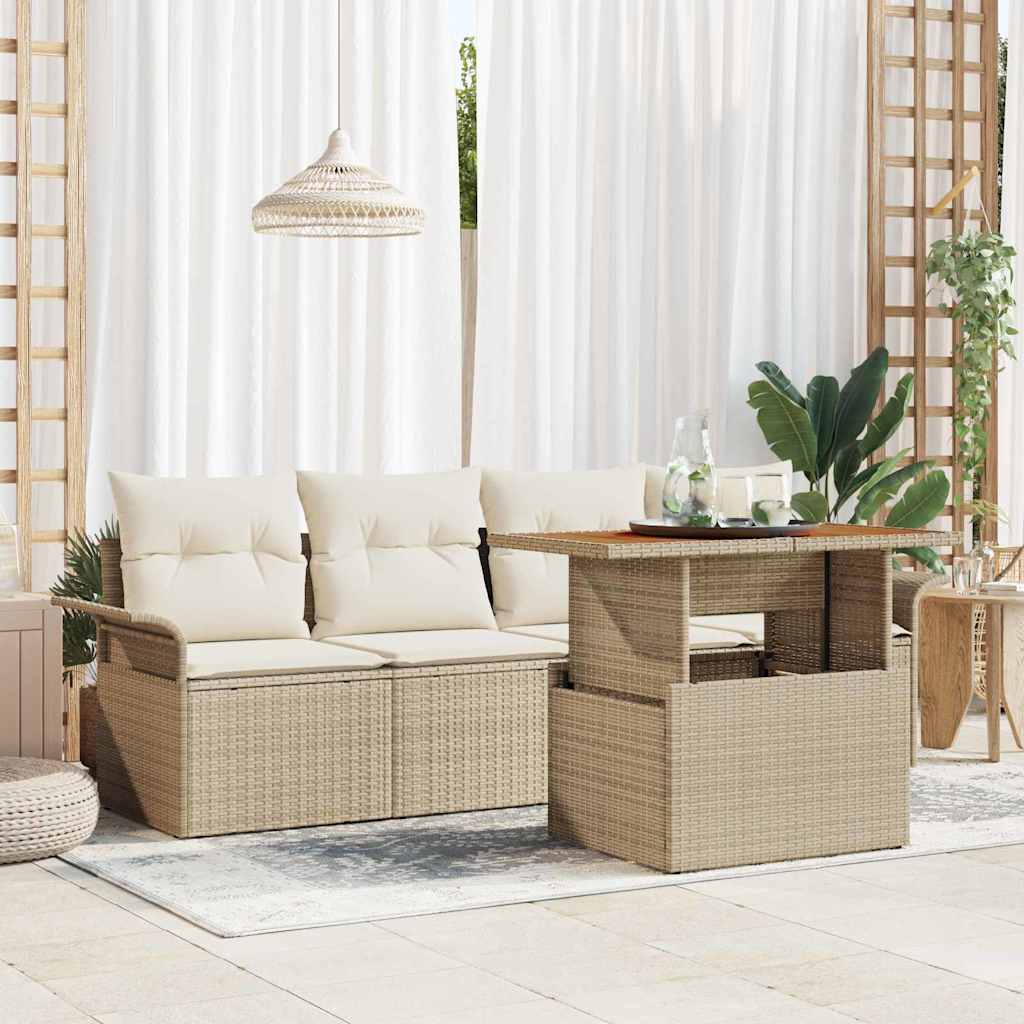 Tuin Sofa Set Met Opslag 5 Pcs Poly Riet