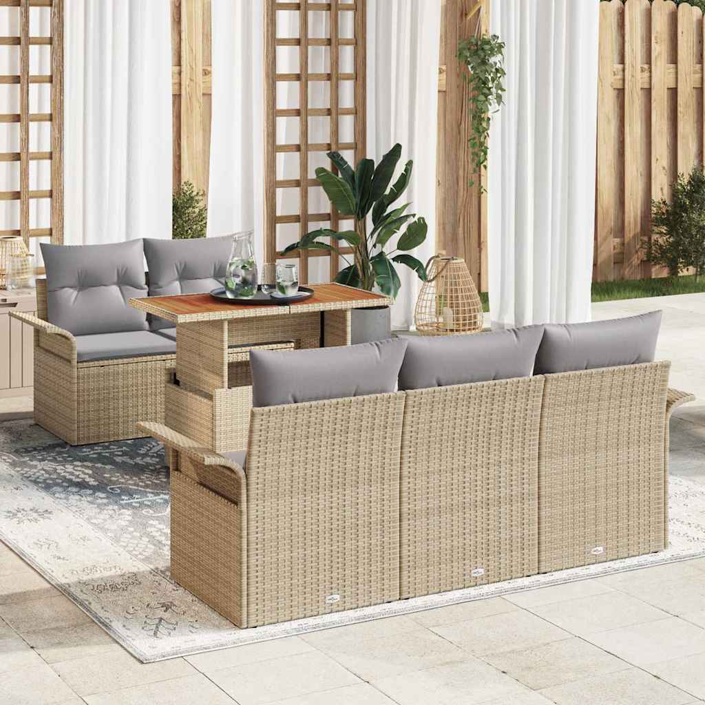 Tuin Sofa Set Met Opslag 6 Pcs Poly Riet
