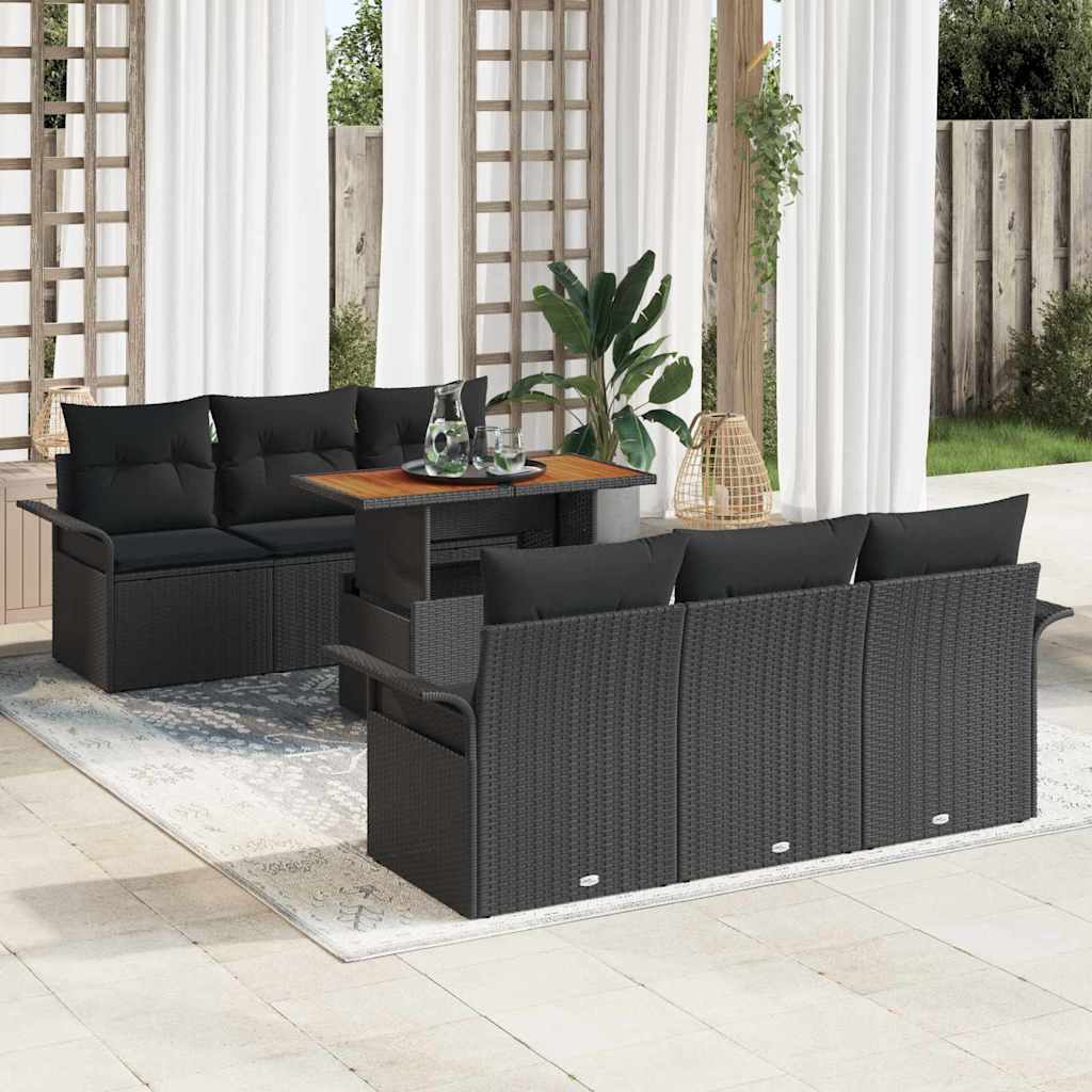 Tuin Sofa Set Met Opslag 7 Pcs Poly Riet