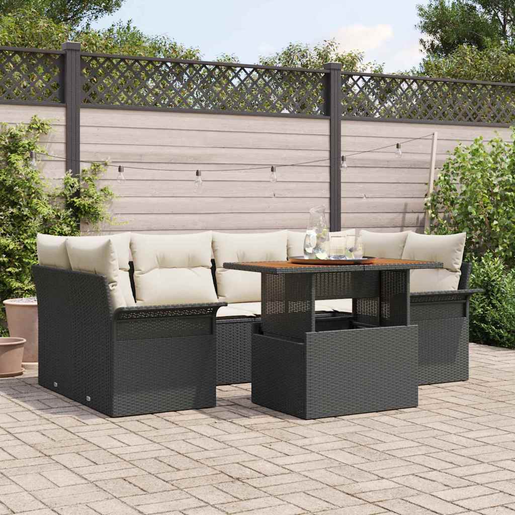 Tuin Sofa Set Met Opslag 7 Pcs Poly Riet