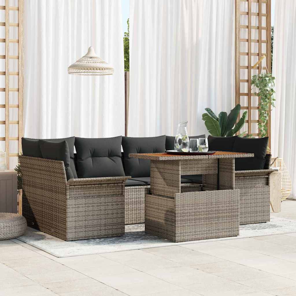 Tuin Sofa Set Met Opslag 7 Pcs Poly Riet