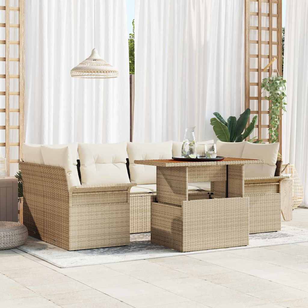 Tuin Sofa Set Met Opslag 7 Pcs Poly Riet