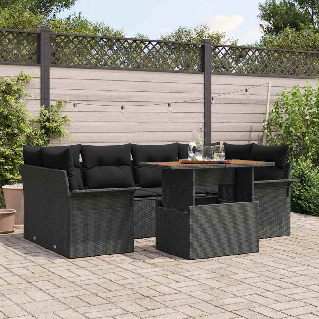 Tuin Sofa Set Met Opslag 7 Pcs Poly Riet