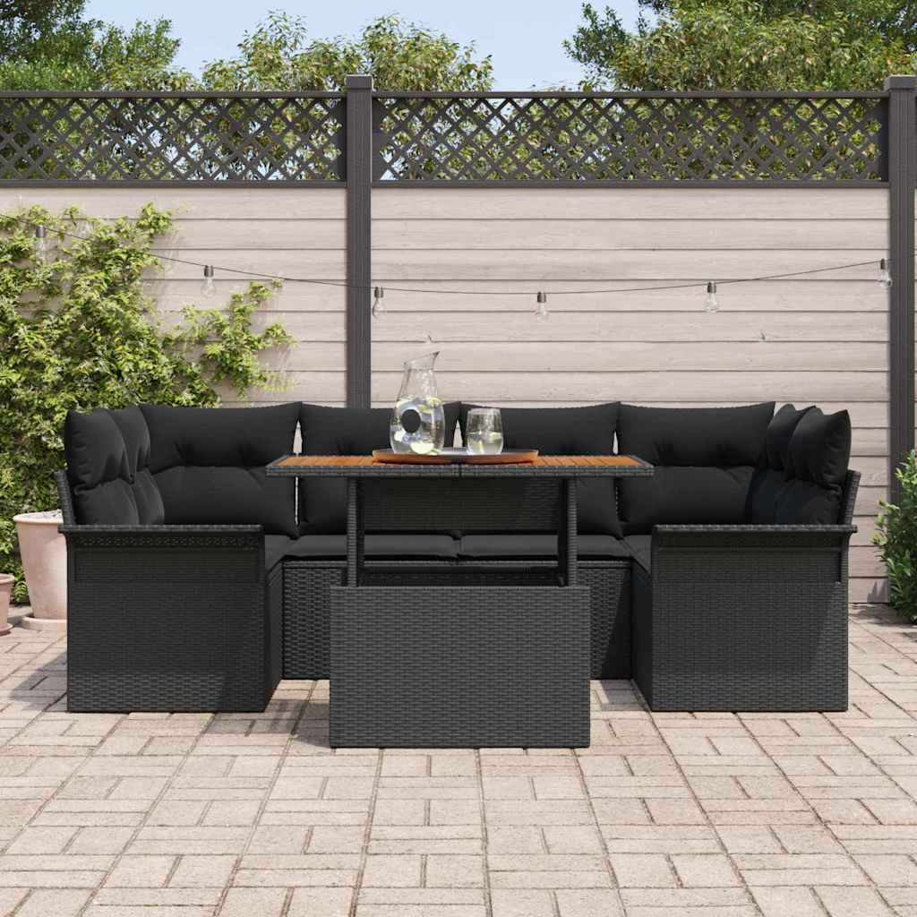 Tuin Sofa Set Met Opslag 7 Pcs Poly Riet