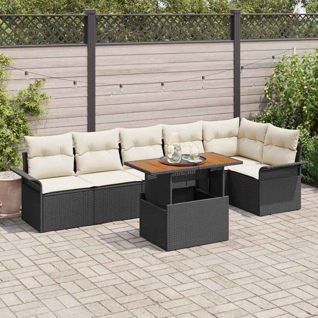 Tuin Sofa Set Met Opslag 7 Pcs Poly Riet
