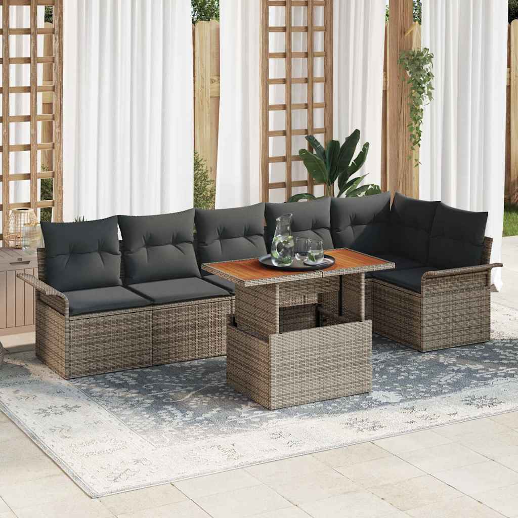 Tuin Sofa Set Met Opslag 7 Pcs Poly Riet