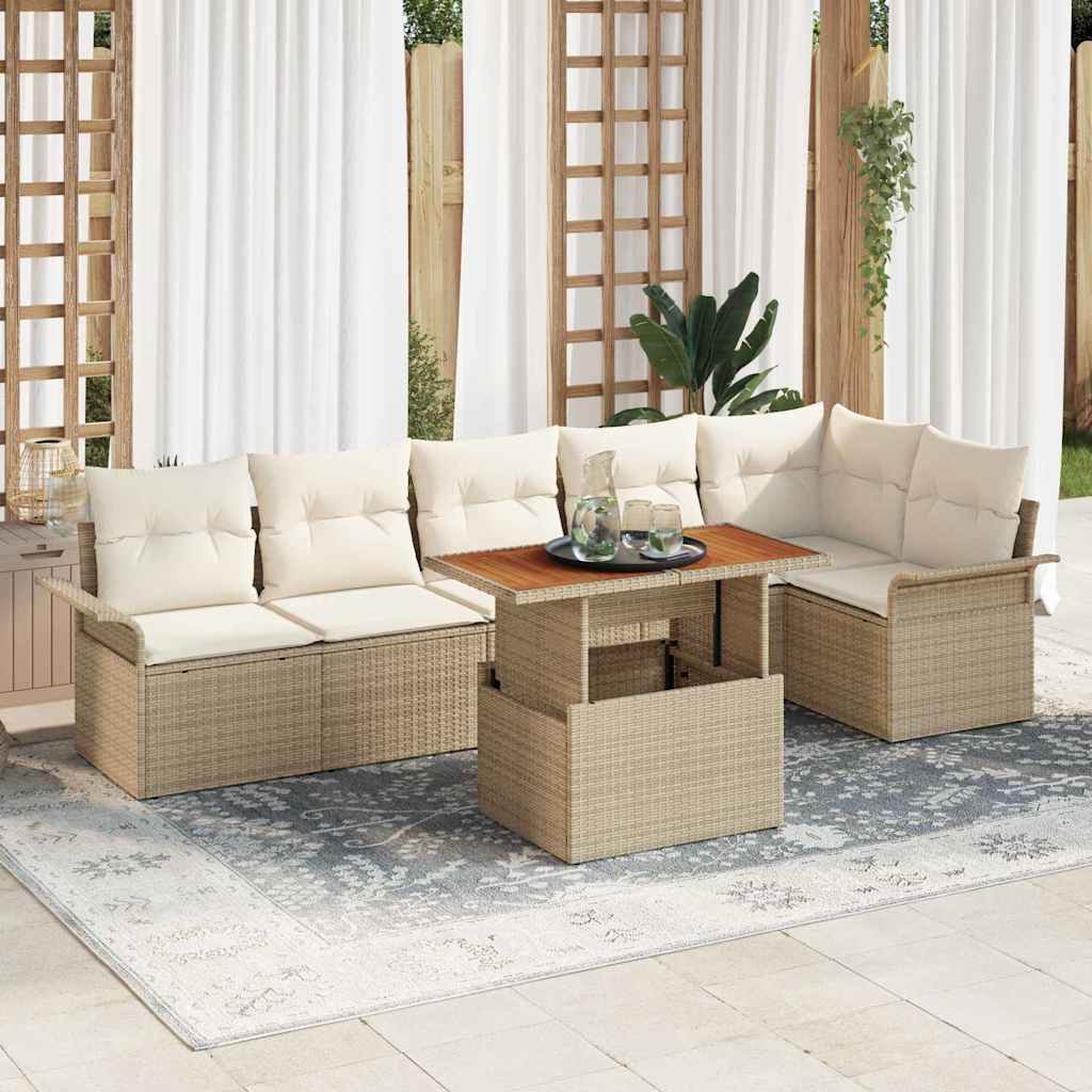 Tuin Sofa Set Met Opslag 7 Pcs Poly Riet